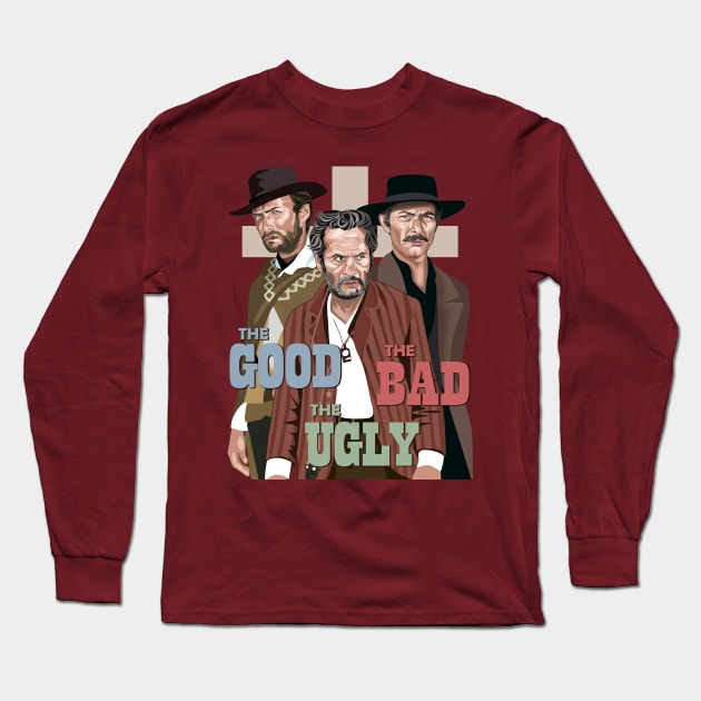 The Good, The Bad and The Ugly Long Sleeve T-Shirt by Tiro1Linea